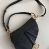 Dior M0455 Saddle Bag With Strap Black Grained Calfskin
