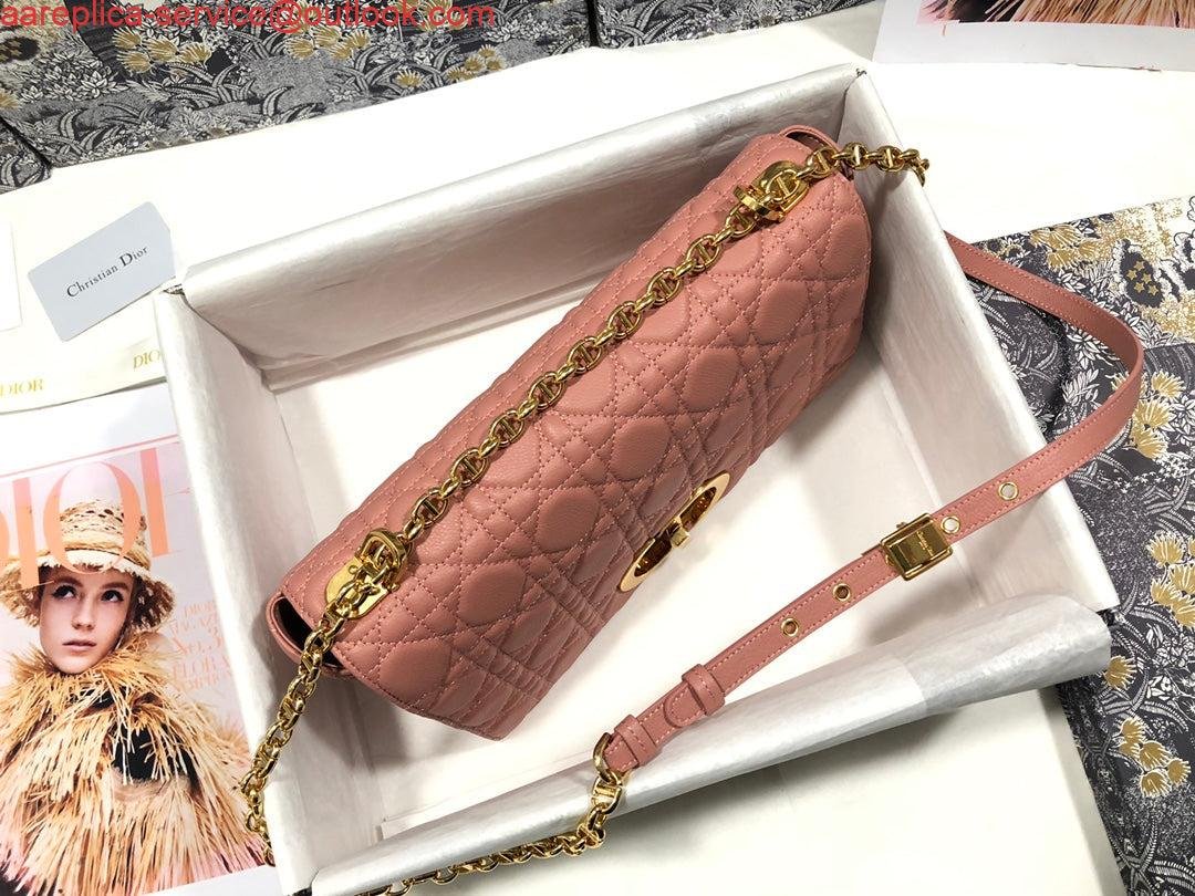 Dior Large Caro Bag M9243 Calfskin Pink Gold