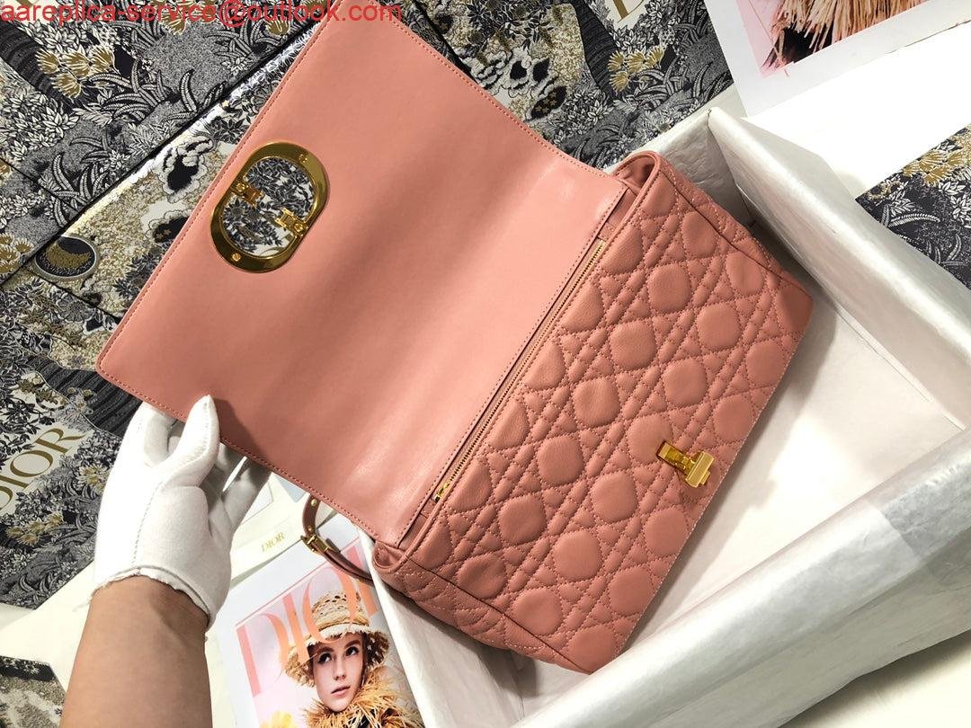 Dior Large Caro Bag M9243 Calfskin Pink Gold