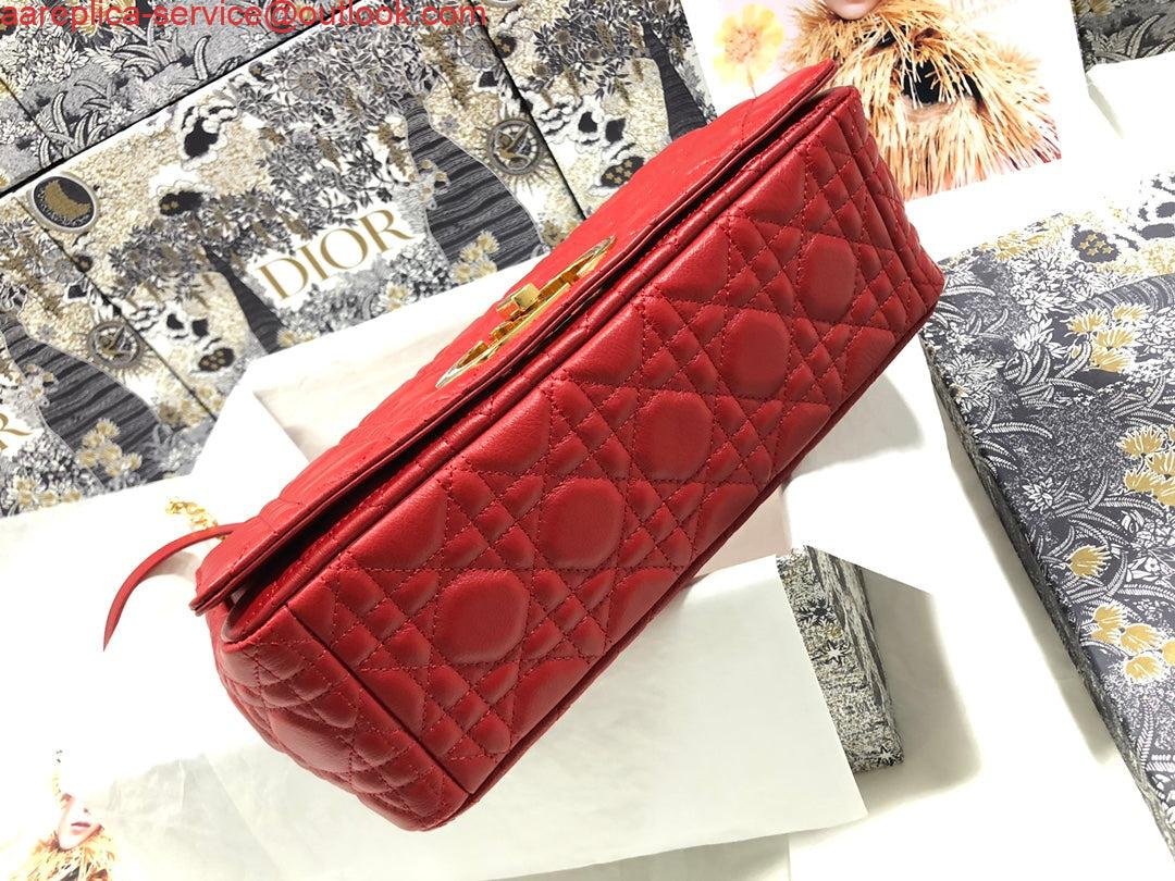 Dior M9243 Large Caro Bag Calfskin Red Gold
