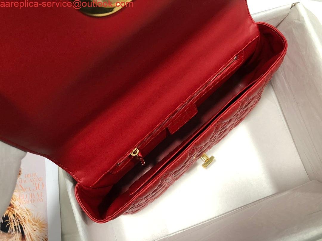 Dior M9243 Large Caro Bag Calfskin Red Gold