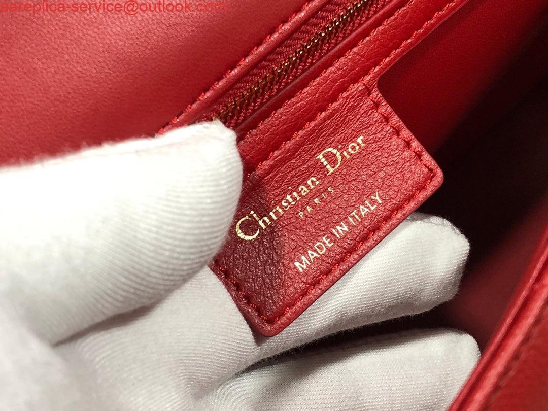 Dior M9243 Large Caro Bag Calfskin Red Gold