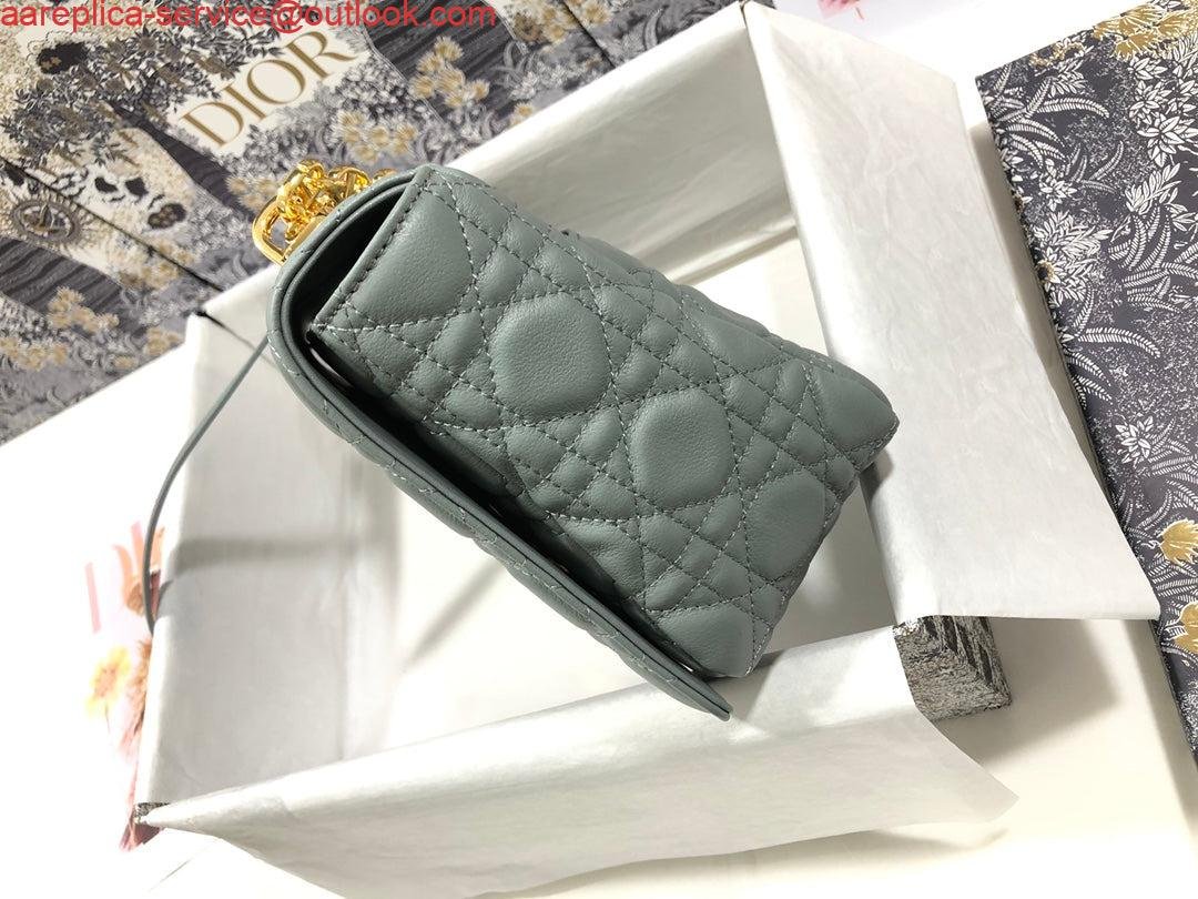 Replica Dior M9243 Large Caro Bag Calfskin Gray