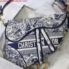 Dior Saddle Bag M0446 Blue Toile de Jouy Embroidery