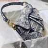 Dior Saddle Bag M0446 Blue Toile de Jouy Embroidery