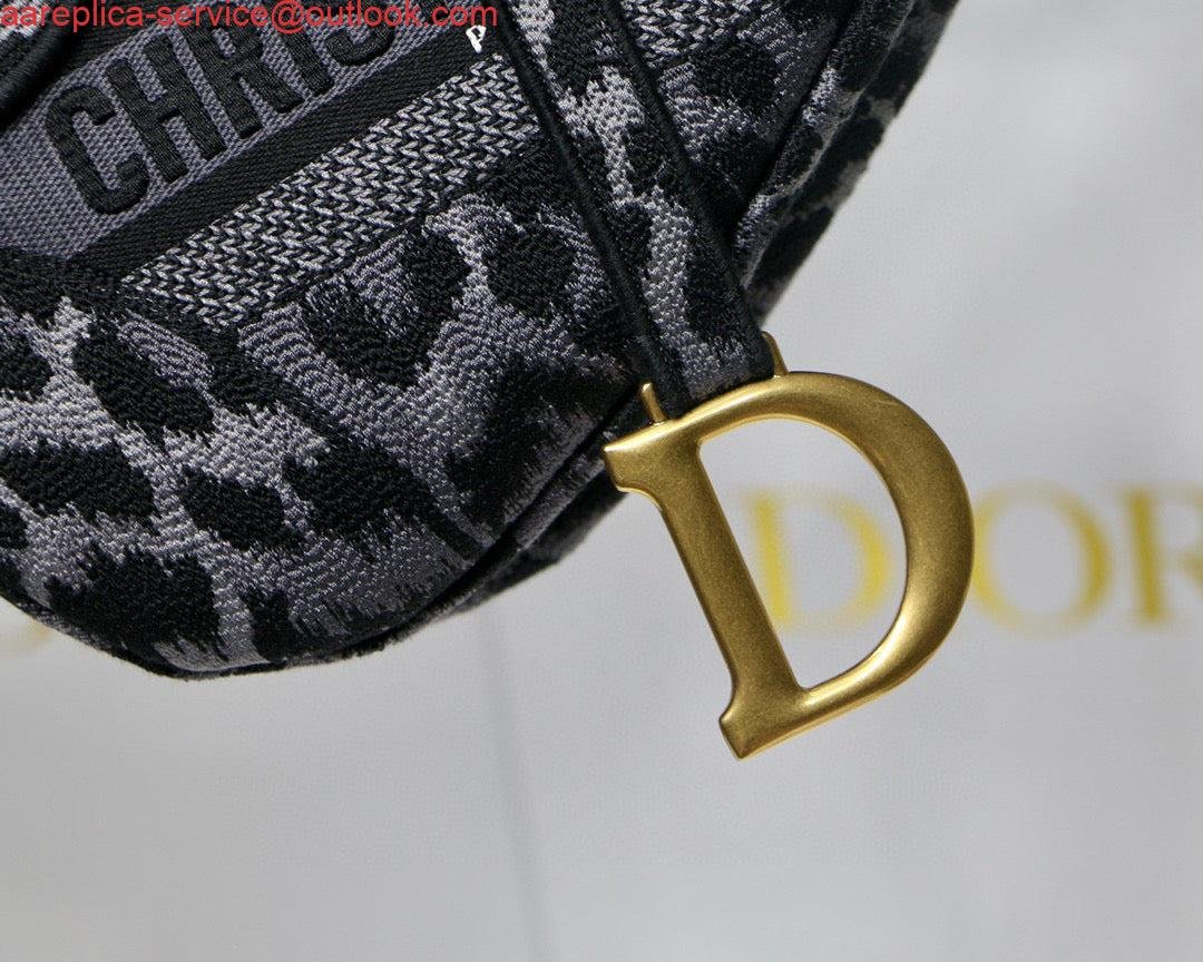 Dior Saddle Bag M0446 Gray Mizza Embroidery
