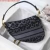 Dior Saddle Bag M0446 Gray Mizza Embroidery