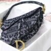Dior Saddle Bag M0446 Gray Mizza Embroidery