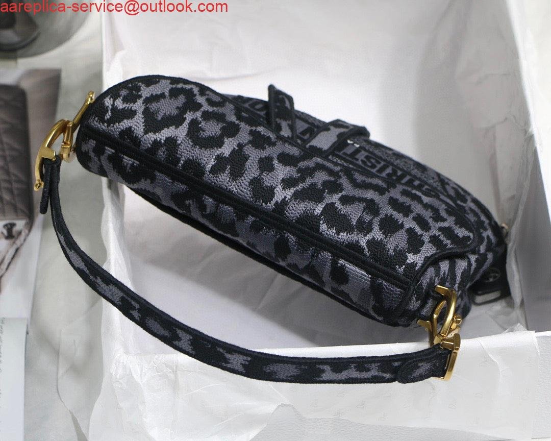 Dior Saddle Bag M0446 Gray Mizza Embroidery