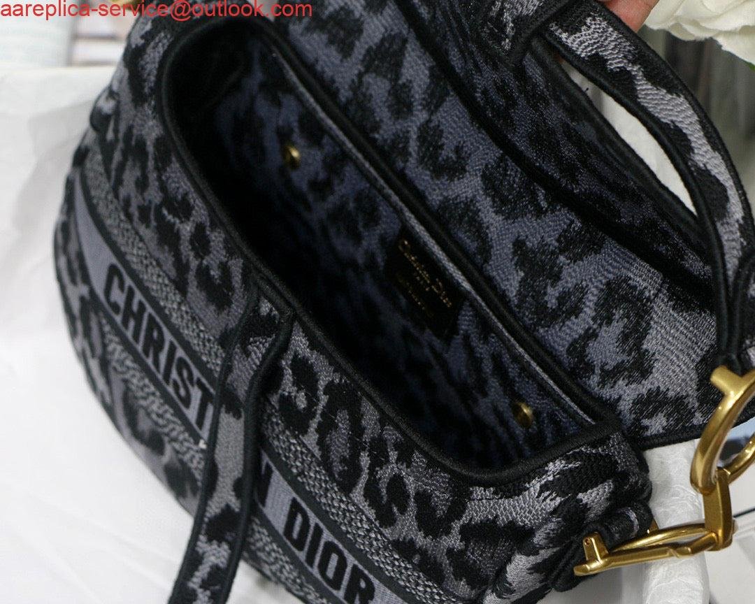 Dior Saddle Bag M0446 Gray Mizza Embroidery