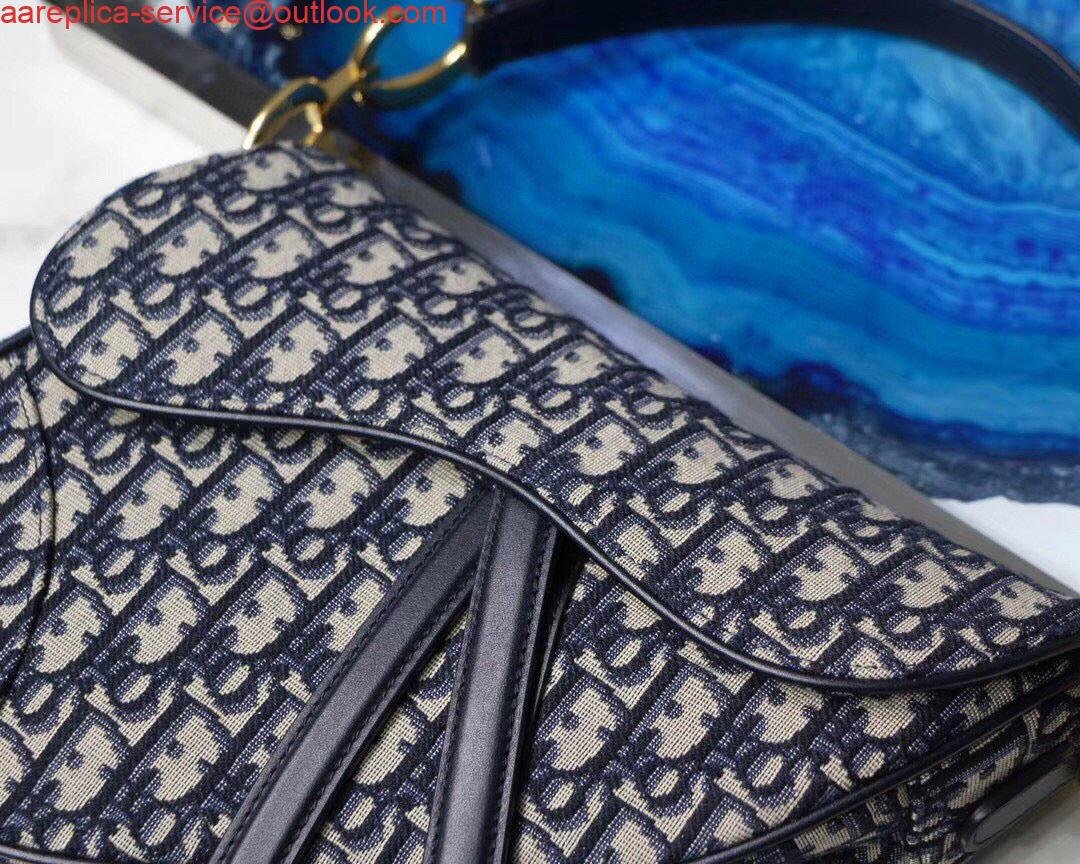 Dior Saddle Bag M0446 Blue Dior Oblique Jacquard