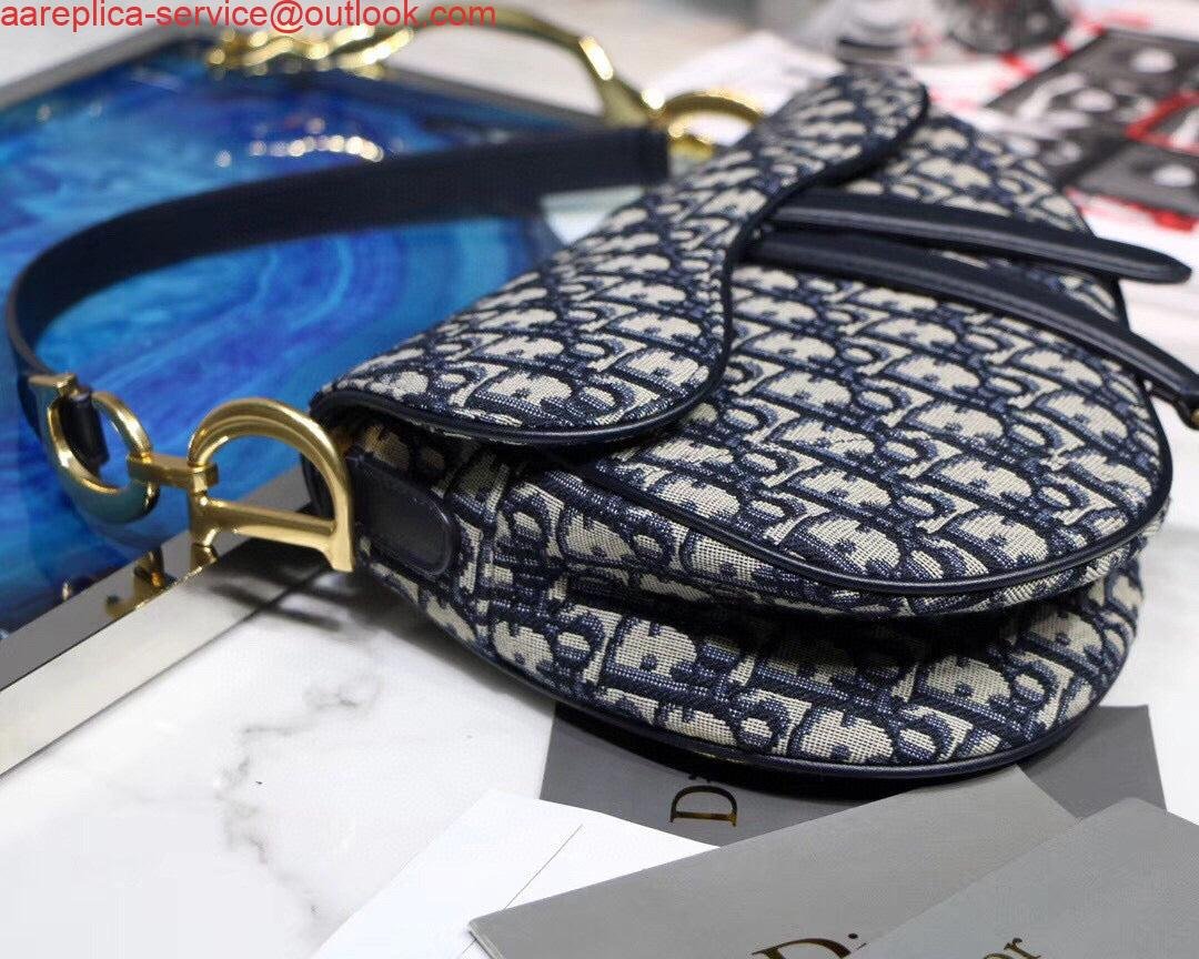 Dior Saddle Bag M0446 Blue Dior Oblique Jacquard