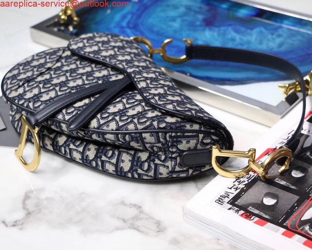 Dior Saddle Bag M0446 Blue Dior Oblique Jacquard
