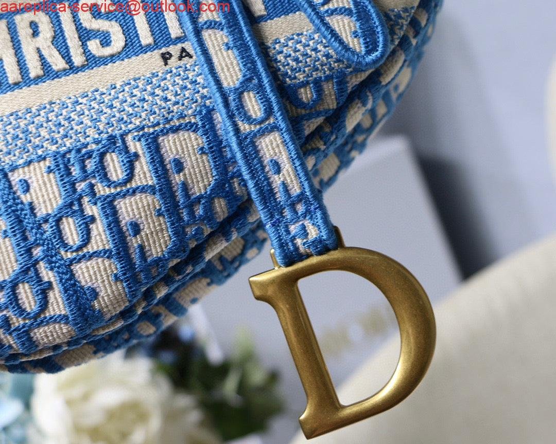 Dior Saddle Bag Burgundy Dior Oblique Jacquard M0446 Blue