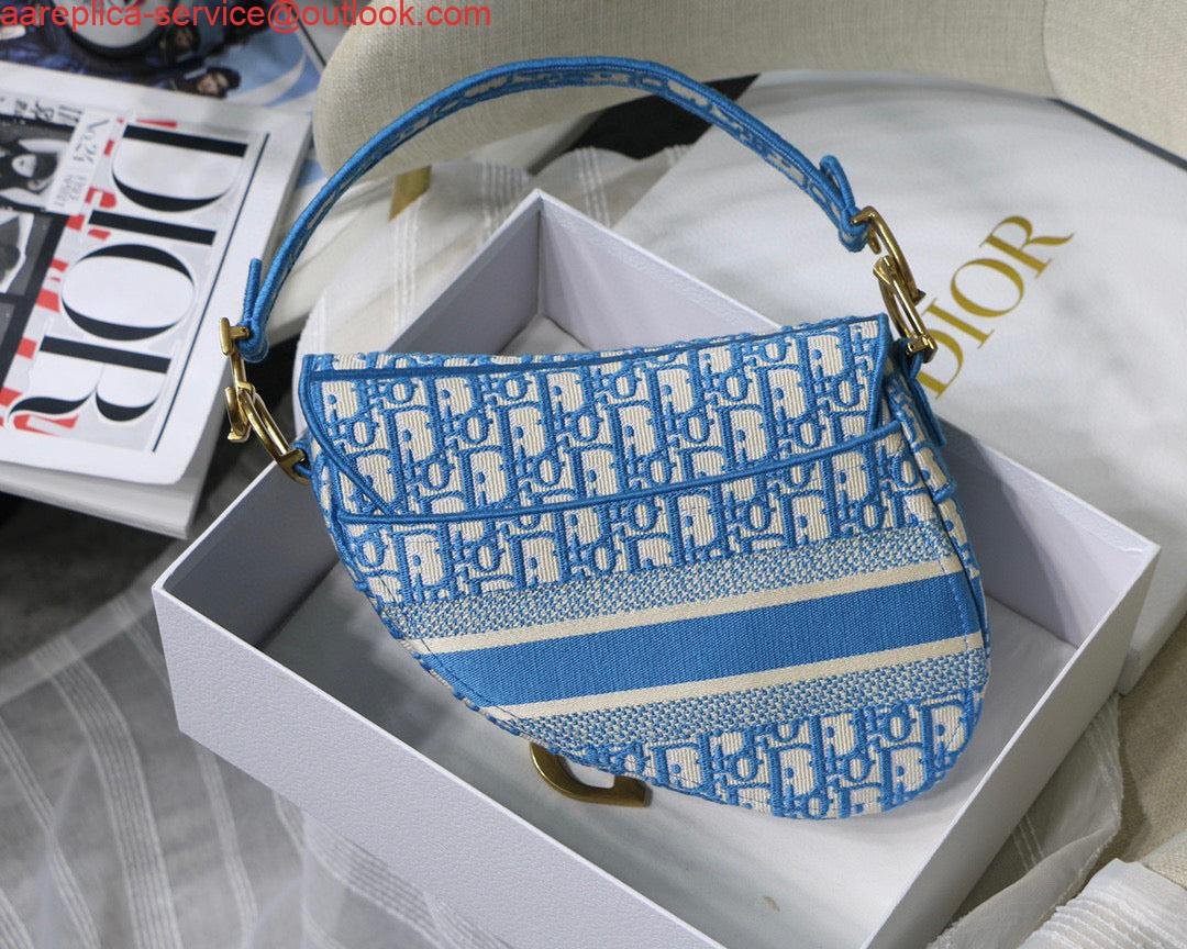 Dior Saddle Bag Burgundy Dior Oblique Jacquard M0446 Blue