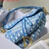 Dior Saddle Bag Burgundy Dior Oblique Jacquard M0446 Blue