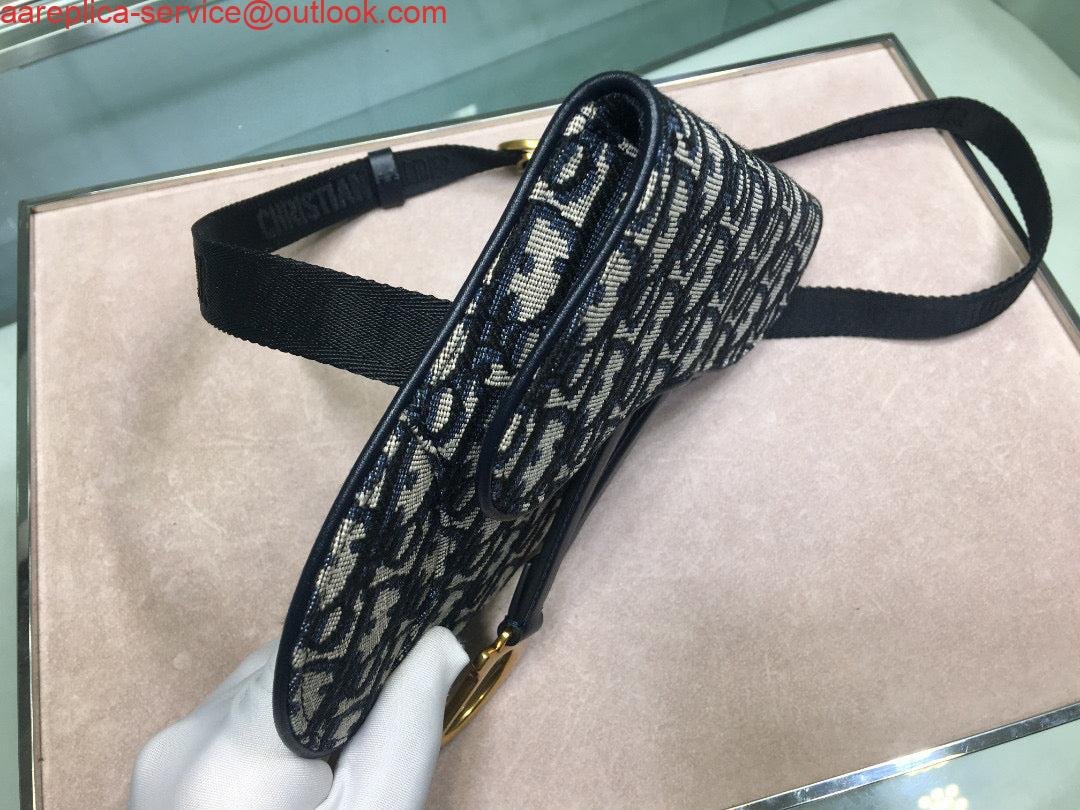 Replica Dior Saddle Belt Bag S5632 Blue Dior Oblique Jacquard