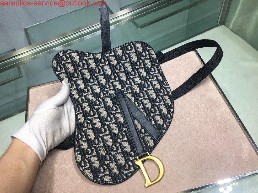 Replica Dior Saddle Belt Bag S5632 Blue Dior Oblique Jacquard
