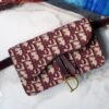 Dior Saddle Belt Bag S5619 Red Dior Oblique Jacquard