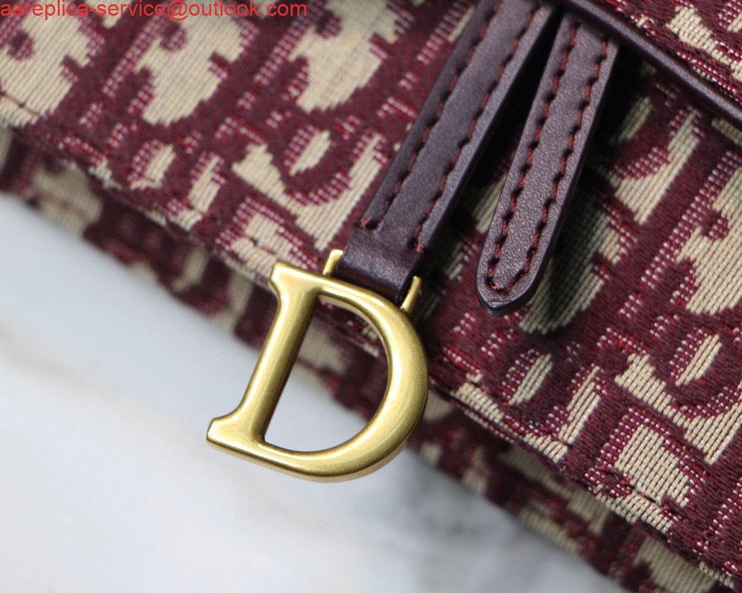 Dior Saddle Belt Bag S5619 Red Dior Oblique Jacquard