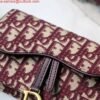 Dior Saddle Belt Bag S5619 Red Dior Oblique Jacquard