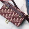Dior Saddle Belt Bag S5619 Red Dior Oblique Jacquard