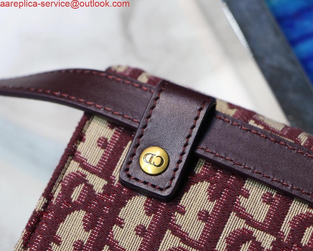 Dior Saddle Belt Bag S5619 Red Dior Oblique Jacquard