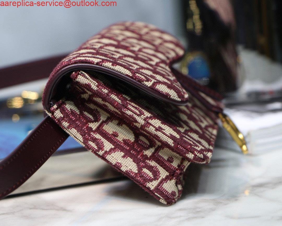 Dior Saddle Belt Bag S5619 Red Dior Oblique Jacquard