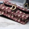 Dior Saddle Belt Bag S5619 Red Dior Oblique Jacquard