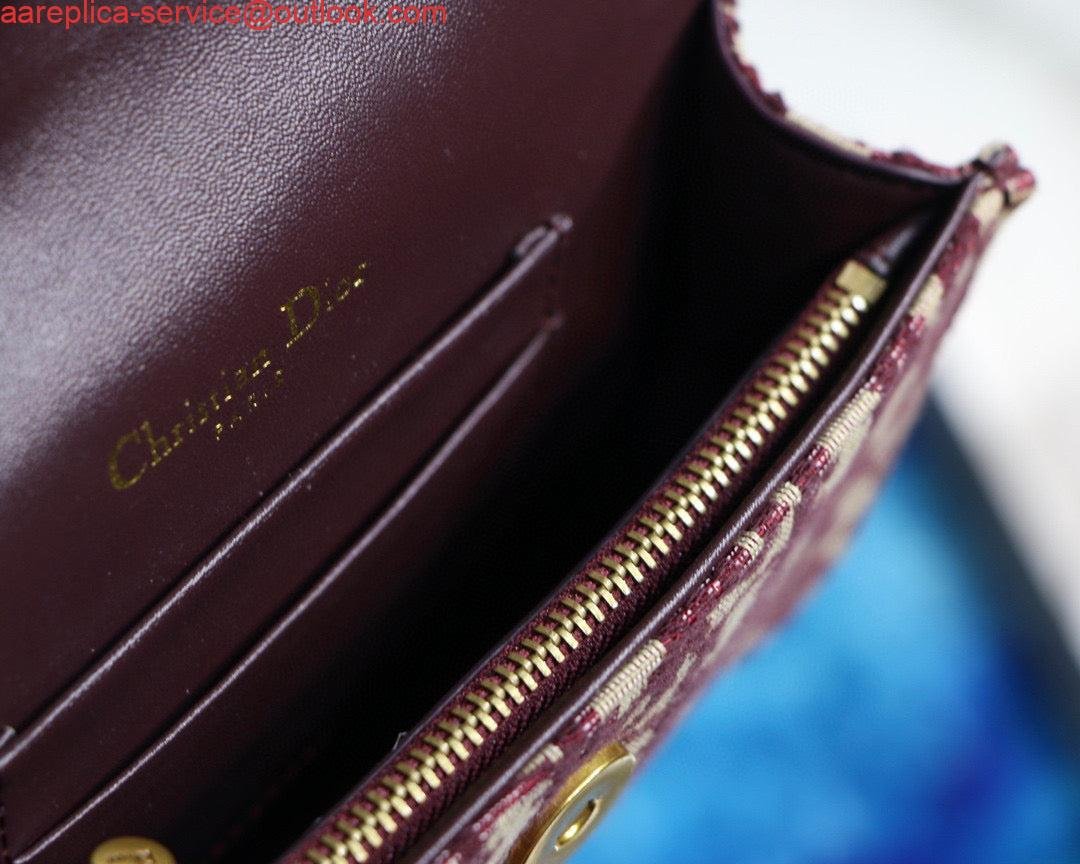 Dior Saddle Belt Bag S5619 Red Dior Oblique Jacquard
