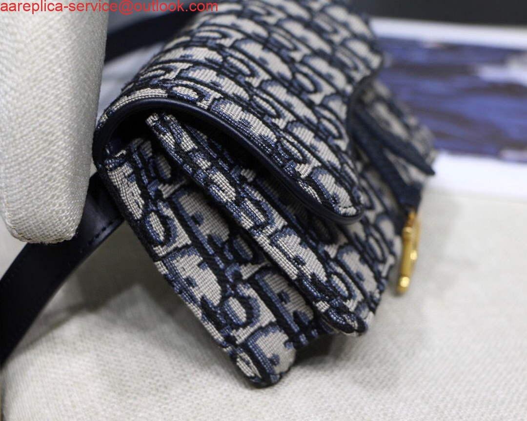 Dior Saddle Belt Bag S5619 Blue Dior Oblique Jacquard