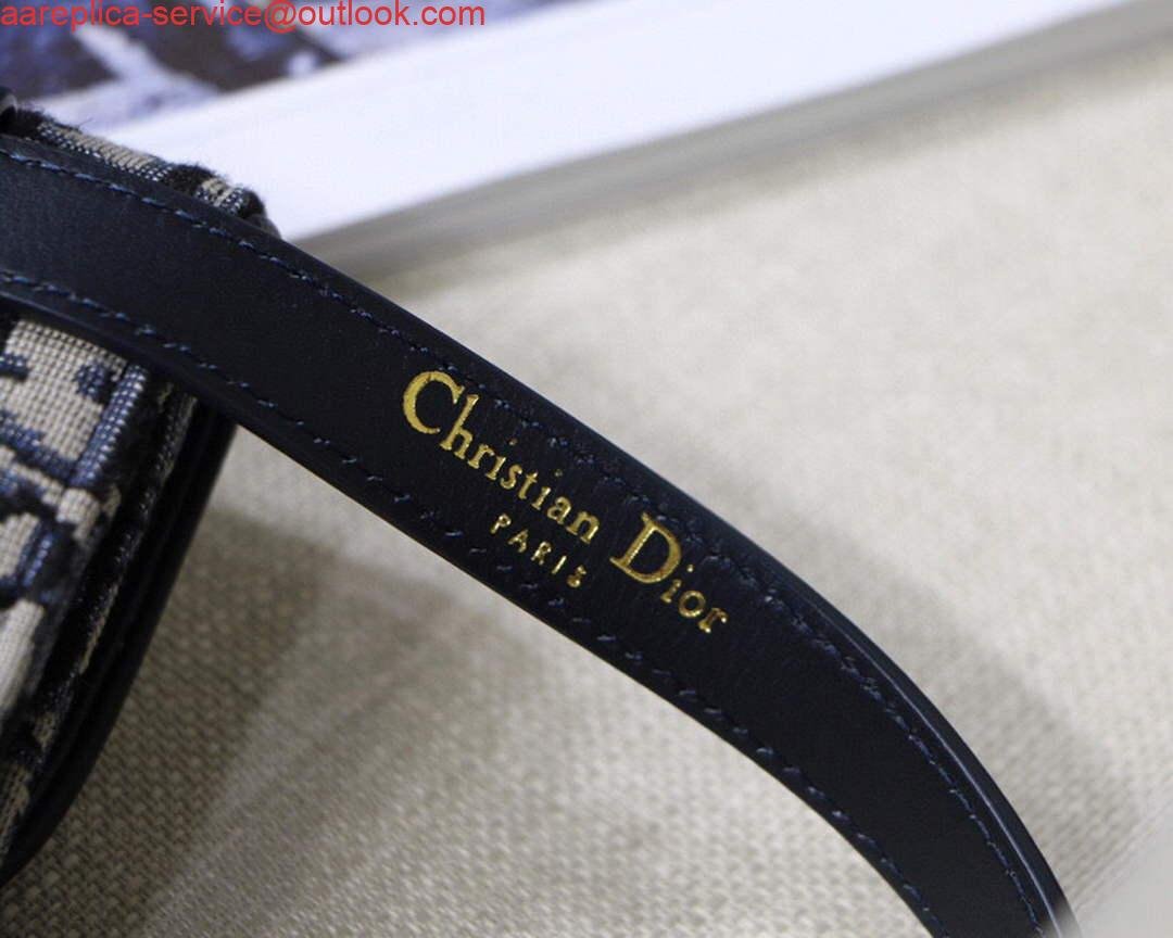 Dior Saddle Belt Bag S5619 Blue Dior Oblique Jacquard