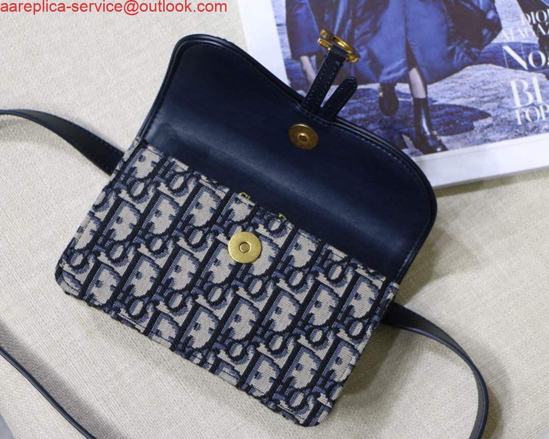 Dior Saddle Belt Bag S5619 Blue Dior Oblique Jacquard