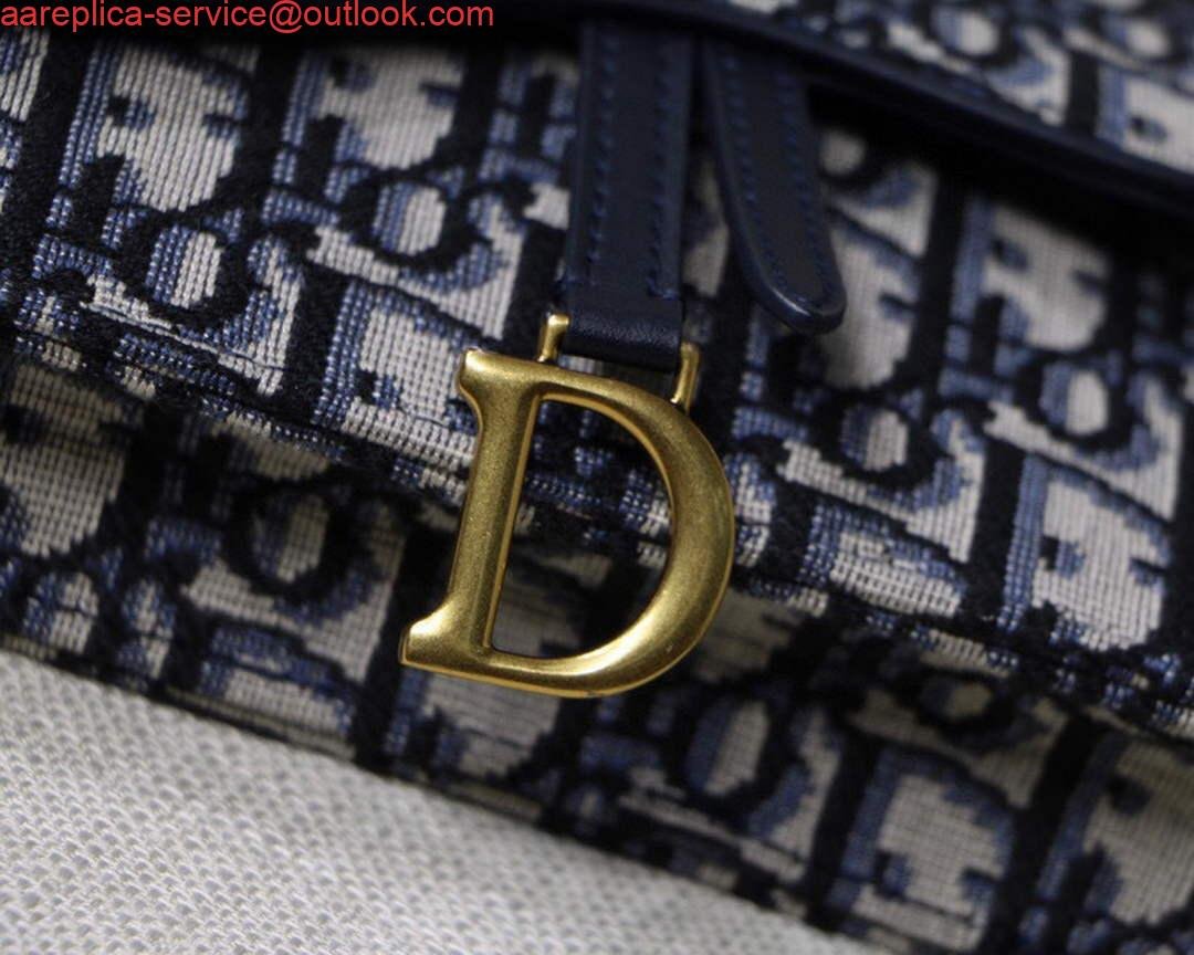 Dior Saddle Belt Bag S5619 Blue Dior Oblique Jacquard