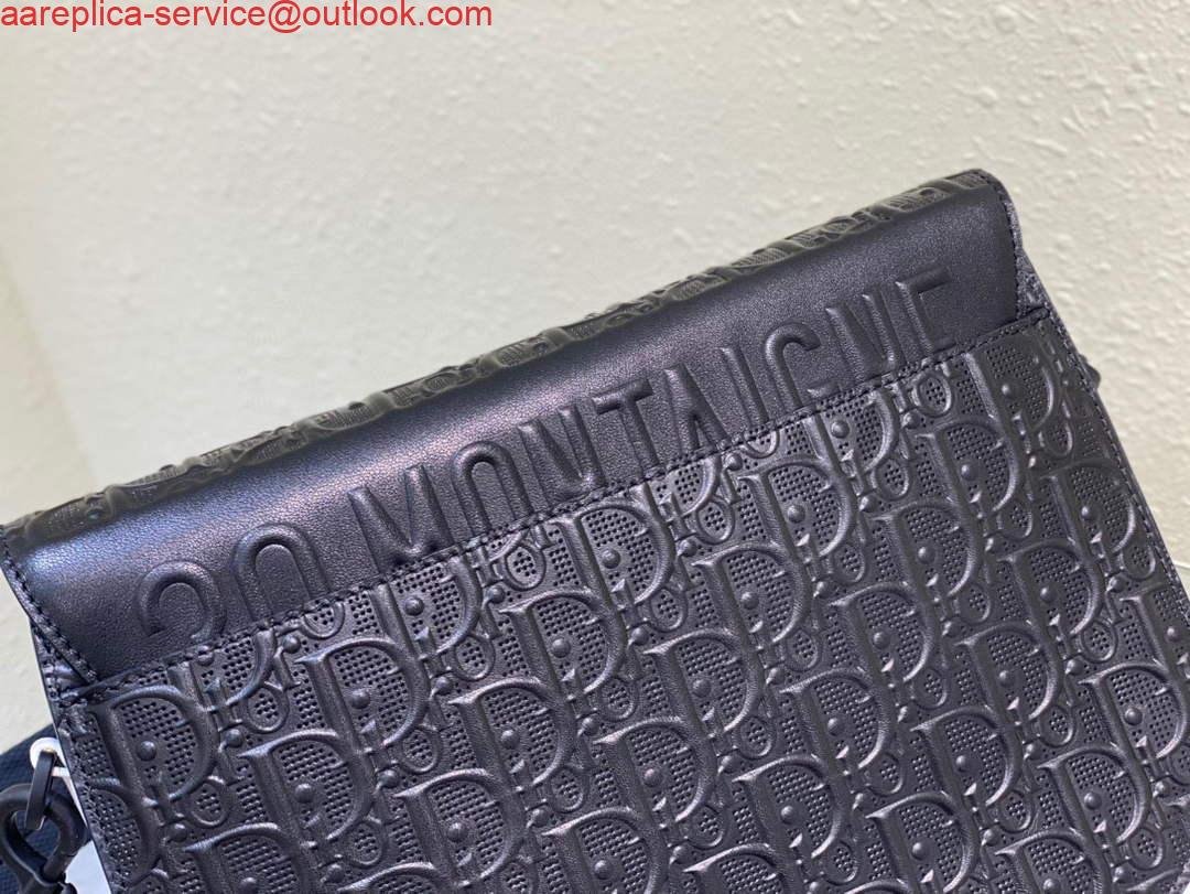Replica Dior Bobby Bag Medium Perforated M9319 Black calfskin with Dior Oblique motif