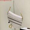 Dior Saddle Bag White and Blue Dior Oblique Perforated Calfskin M0446