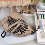Replica Dior Saddle Bag Beige Jute Canvas Embroidered M0446