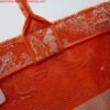 Dior M1296 Book Tote Medium Neon Orange Toile de Jouy Reverse Embroidery