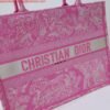 Dior M1296 Book Tote Medium Neon pink Toile de Jouy Reverse Embroidery