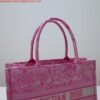 Dior M1296 Book Tote Medium Neon pink Toile de Jouy Reverse Embroidery