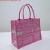 Dior M1296 Book Tote Medium Neon pink Toile de Jouy Reverse Embroidery