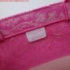 Dior M1296 Book Tote Medium Neon pink Toile de Jouy Reverse Embroidery