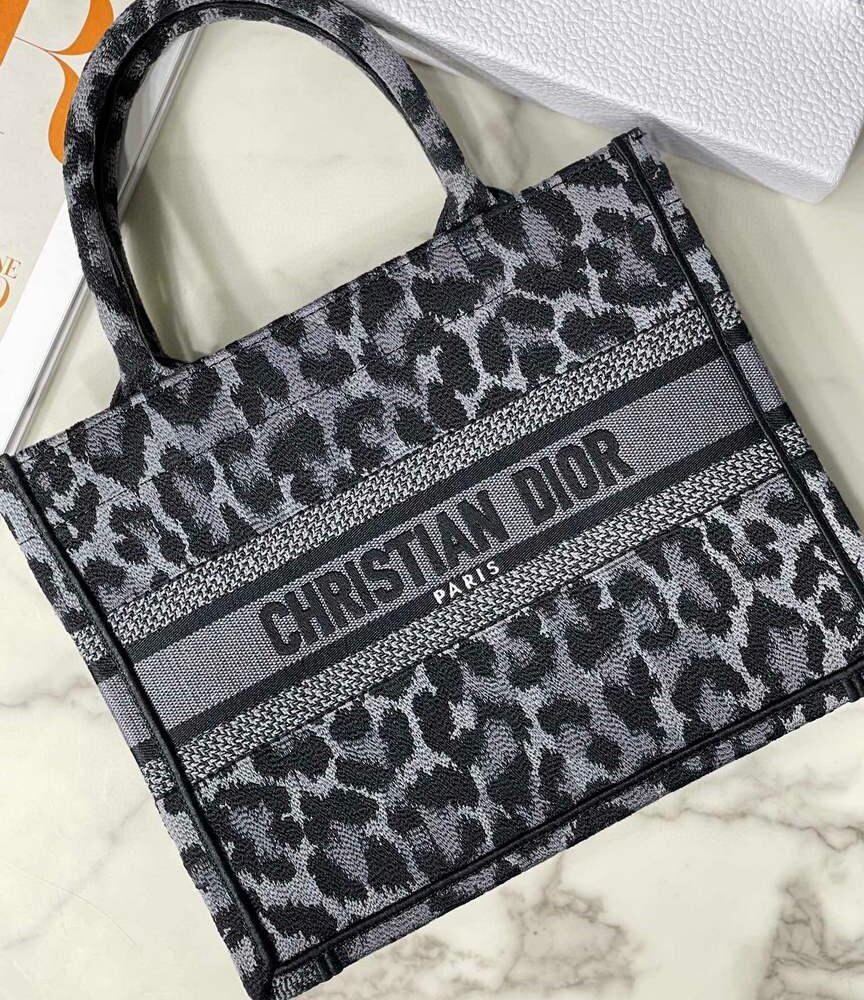 Replica Dior M1265 Small Book Tote Gray Multicolor Mizza Embroidery