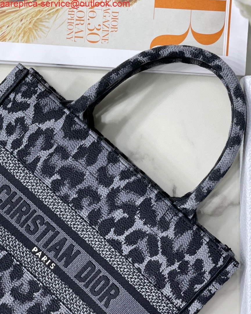 Replica Dior M1265 Small Book Tote Gray Multicolor Mizza Embroidery