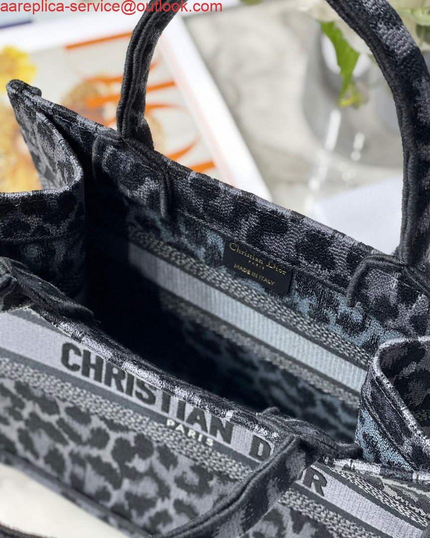 Replica Dior M1265 Small Book Tote Gray Multicolor Mizza Embroidery