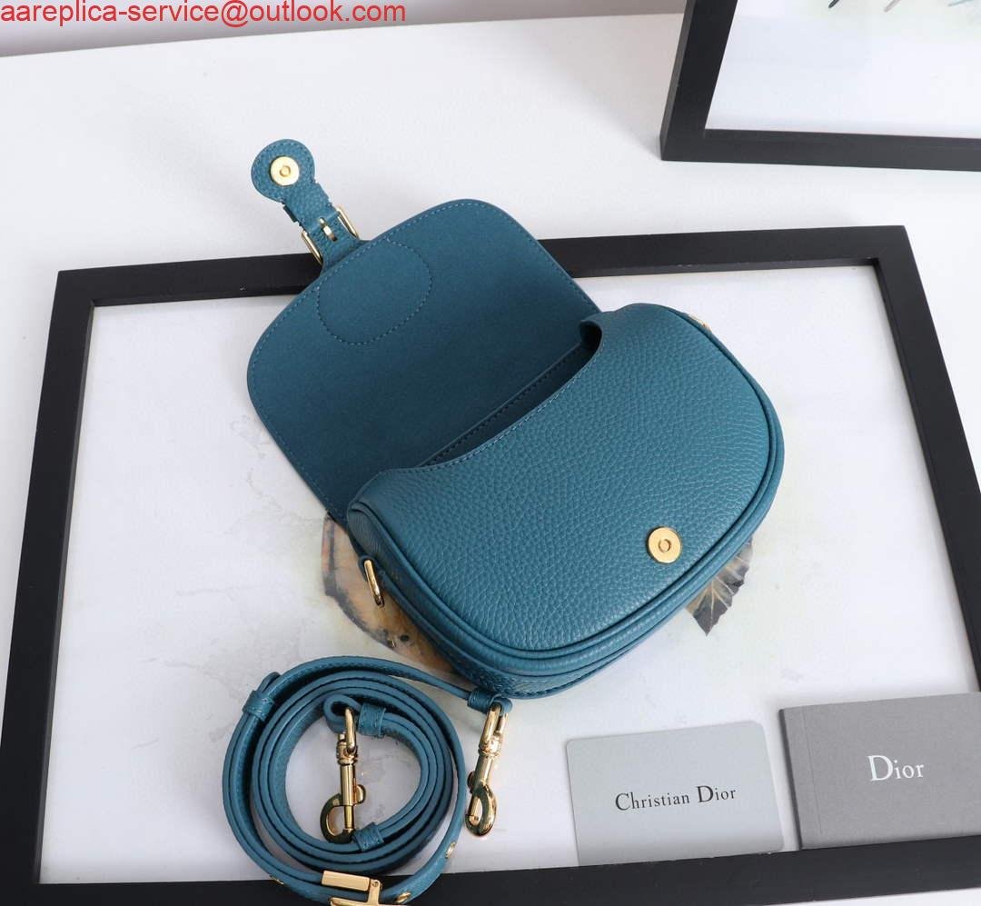 Replica Dior M9317 Small bobby bag Blue Grained Calfskin