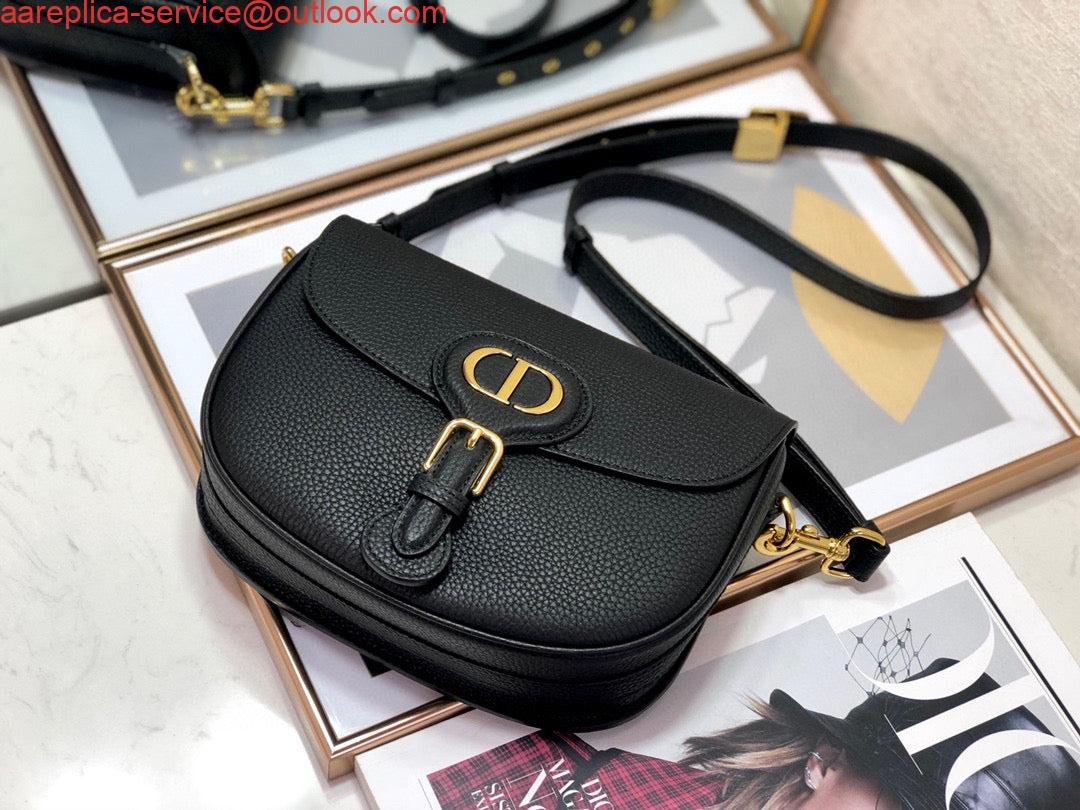 Replica Dior M9319 Medium Bobby Bag Black Grained Calfskin