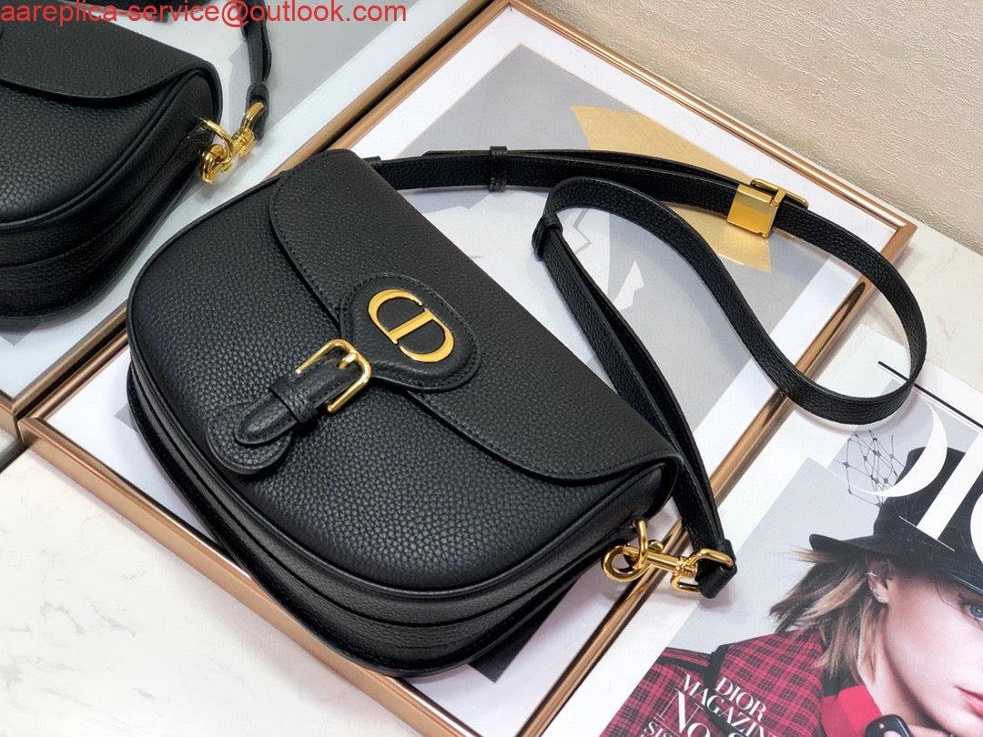 Replica Dior M9319 Medium Bobby Bag Black Grained Calfskin