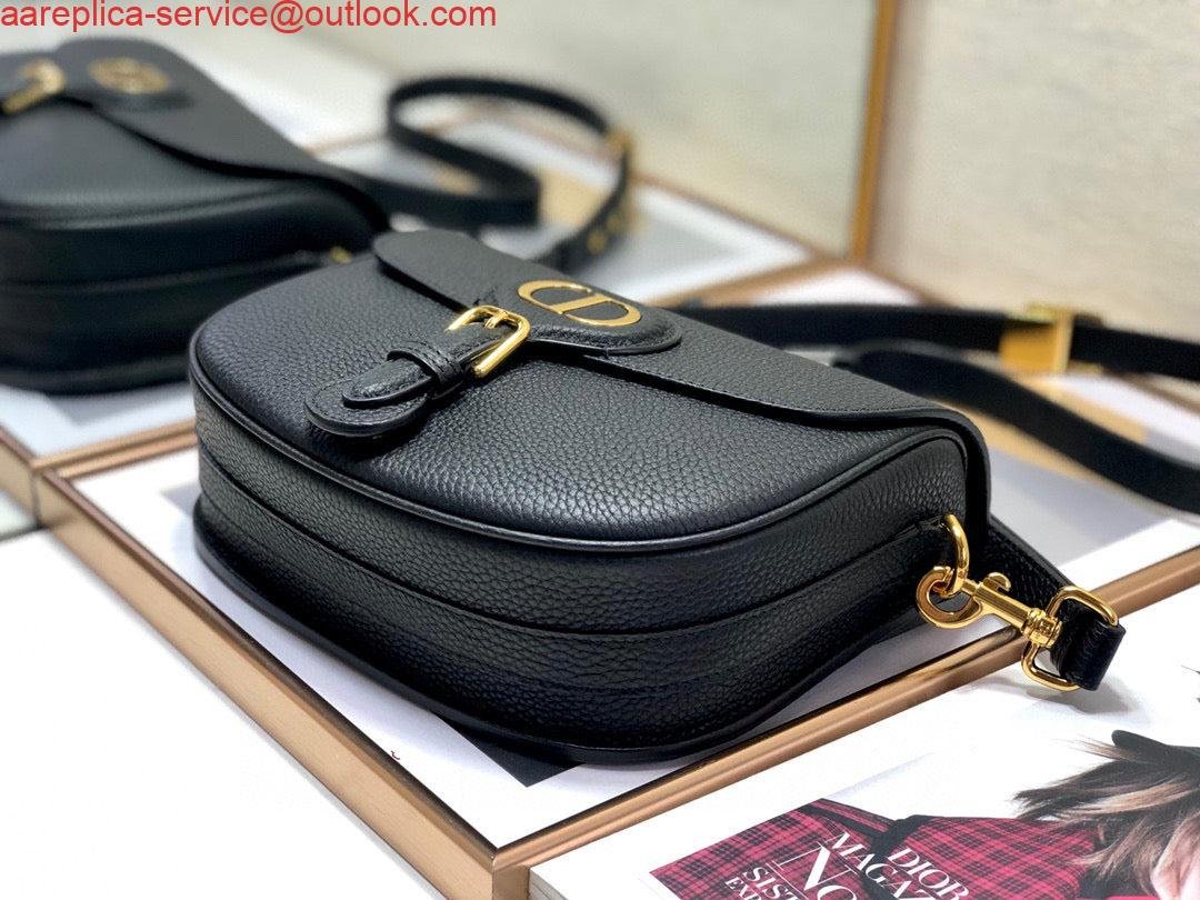 Replica Dior M9319 Medium Bobby Bag Black Grained Calfskin