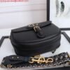 Replica Dior M9320 Large Bobby Bag Black Grained Calfskin with Blue Dior Oblique Strap